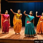 Home 20 연극배우 워크숍 참여 후기 - A diverse group of young Bengali actors practicing together in a vibrant theater workshop setting, w...